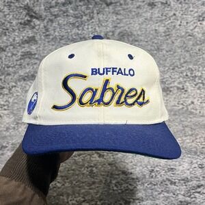 Vintage Buffalo Sabers Sports Specialties Script Snapback Hat 90s NHL Cap